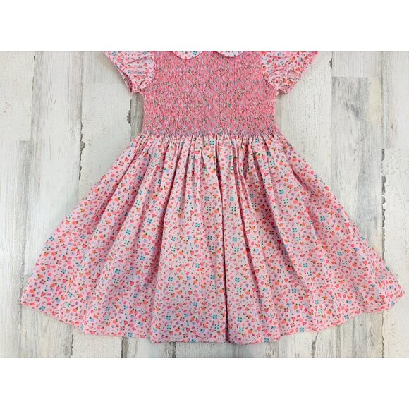 The Beaufort Bonnet Company Dottie Hart Smocked Dress Fall Fest Floral Girls 7 - Picture 3 of 11